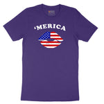 America Lips Short Sleeve Tee - Team Purple