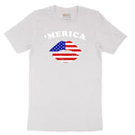 America Lips Short Sleeve Tee - White