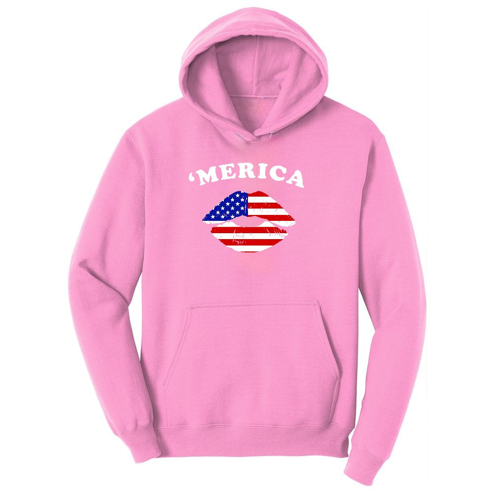 America Lips Toddler Hoodie - Candy Pink
