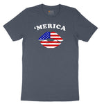 America Lips Toddler Short Sleeve Tee - Heather Navy