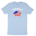 America Lips Toddler Short Sleeve Tee - Light Blue