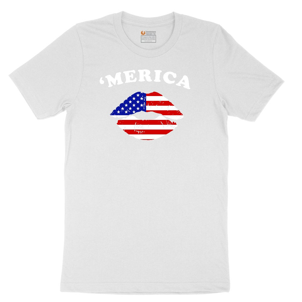 America Lips Toddler Short Sleeve Tee - White