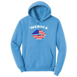 America Lips Youth Hoodie - Aquatic Blue