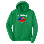America Lips Youth Hoodie - Kelly Green