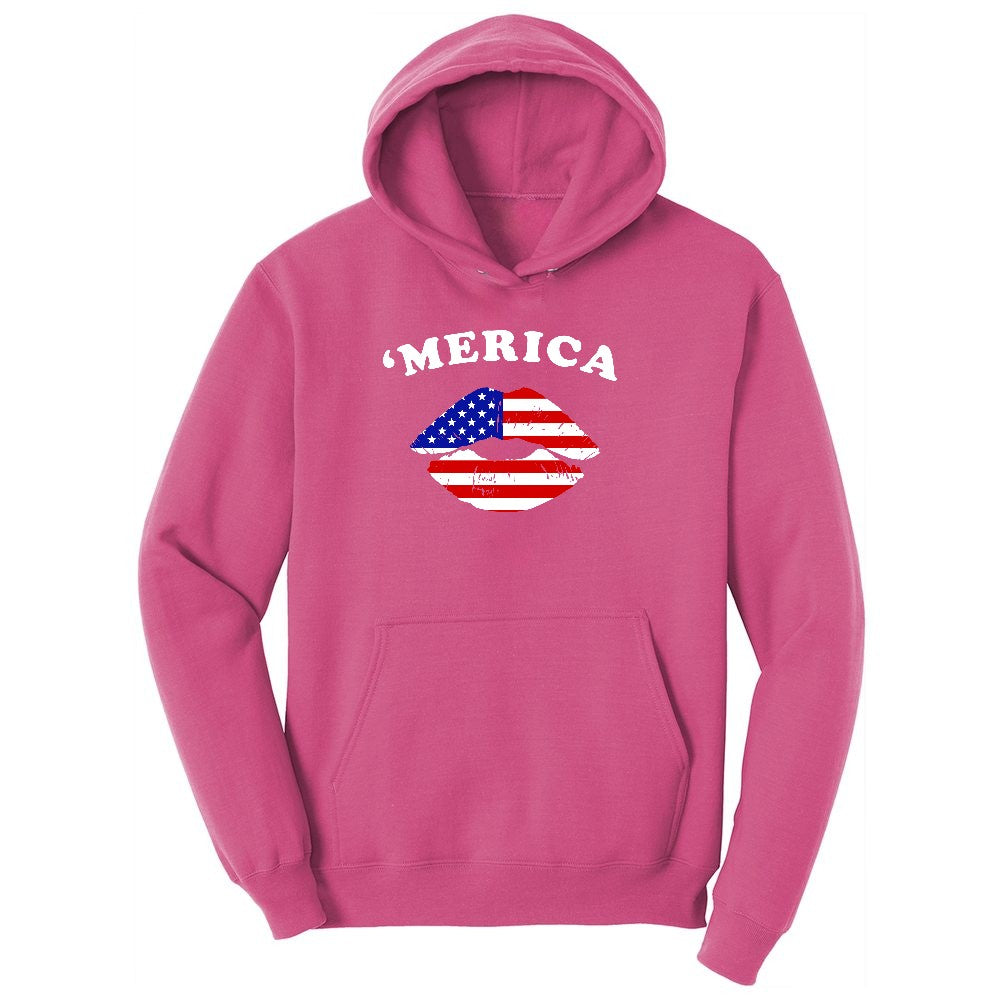 America Lips Youth Hoodie - Sangria