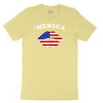 America Lips Youth Short Sleeve Tee - Yellow