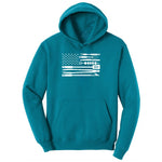 American Flag Barbeque Tools Ladies Hoodie - Teal