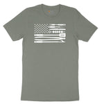 American Flag Barbeque Tools Ladies Short Sleeve Tee - Bamboo Blackout