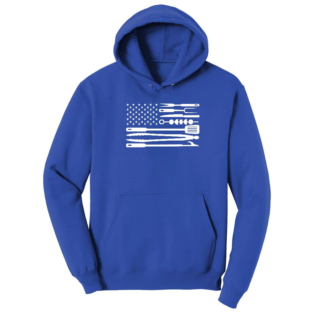 American Flag Barbeque Tools Hoodie - True Royal