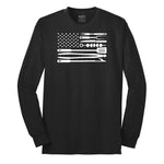 American Flag Barbeque Tools Long Sleeve Tee - Jet Black