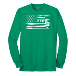 American Flag Barbeque Tools Long Sleeve Tee - Kelly Green