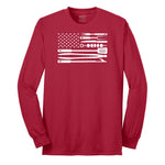 American Flag Barbeque Tools Long Sleeve Tee - Red