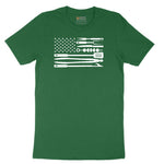 American Flag Barbeque Tools Short Sleeve Tee - Athletic Kelly