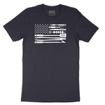 American Flag Barbeque Tools Short Sleeve Tee - Deep Navy