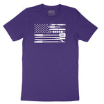 American Flag Barbeque Tools Short Sleeve Tee - Team Purple