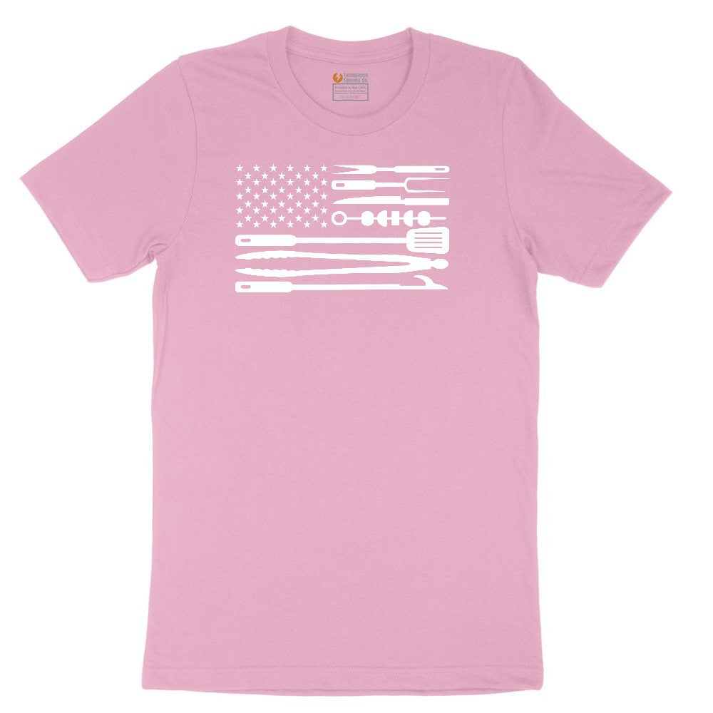 American Flag Barbeque Tools Toddler Short Sleeve Tee - Candy Pink