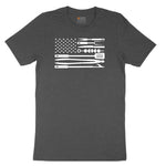 American Flag Barbeque Tools Toddler Short Sleeve Tee - Dark Heather Grey
