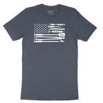 American Flag Barbeque Tools Toddler Short Sleeve Tee - Heather Navy