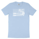 American Flag Barbeque Tools Toddler Short Sleeve Tee - Light Blue