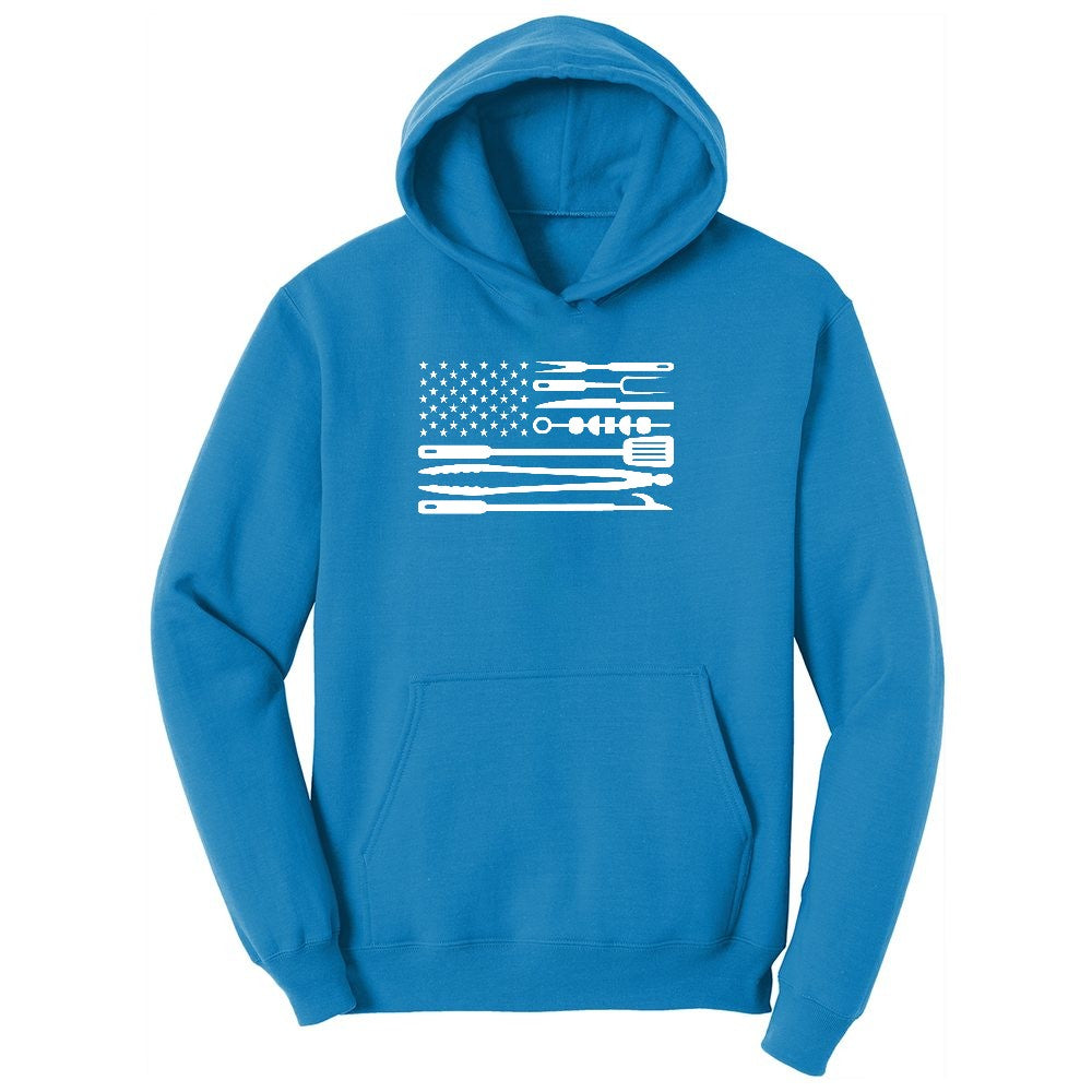 American Flag Barbeque Tools Youth Hoodie - Sapphire