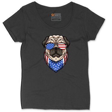 American Pug Ladies Curvy Tee - Black