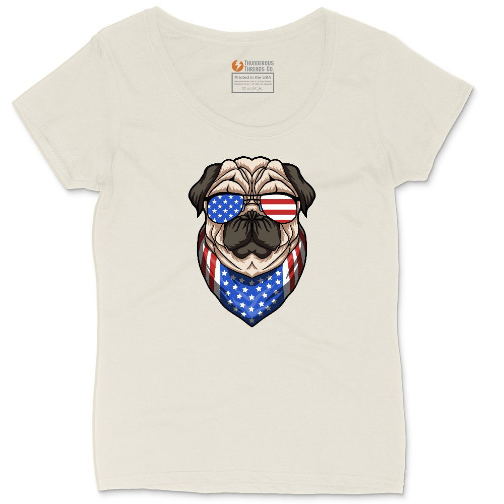 American Pug Ladies Curvy Tee - Natural Heather