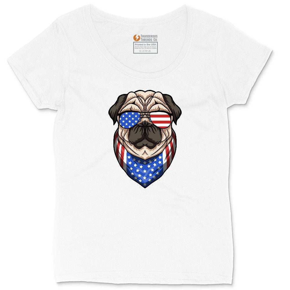 American Pug Ladies Curvy Tee - White