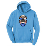 American Pug Ladies Hoodie - Aquatic Blue
