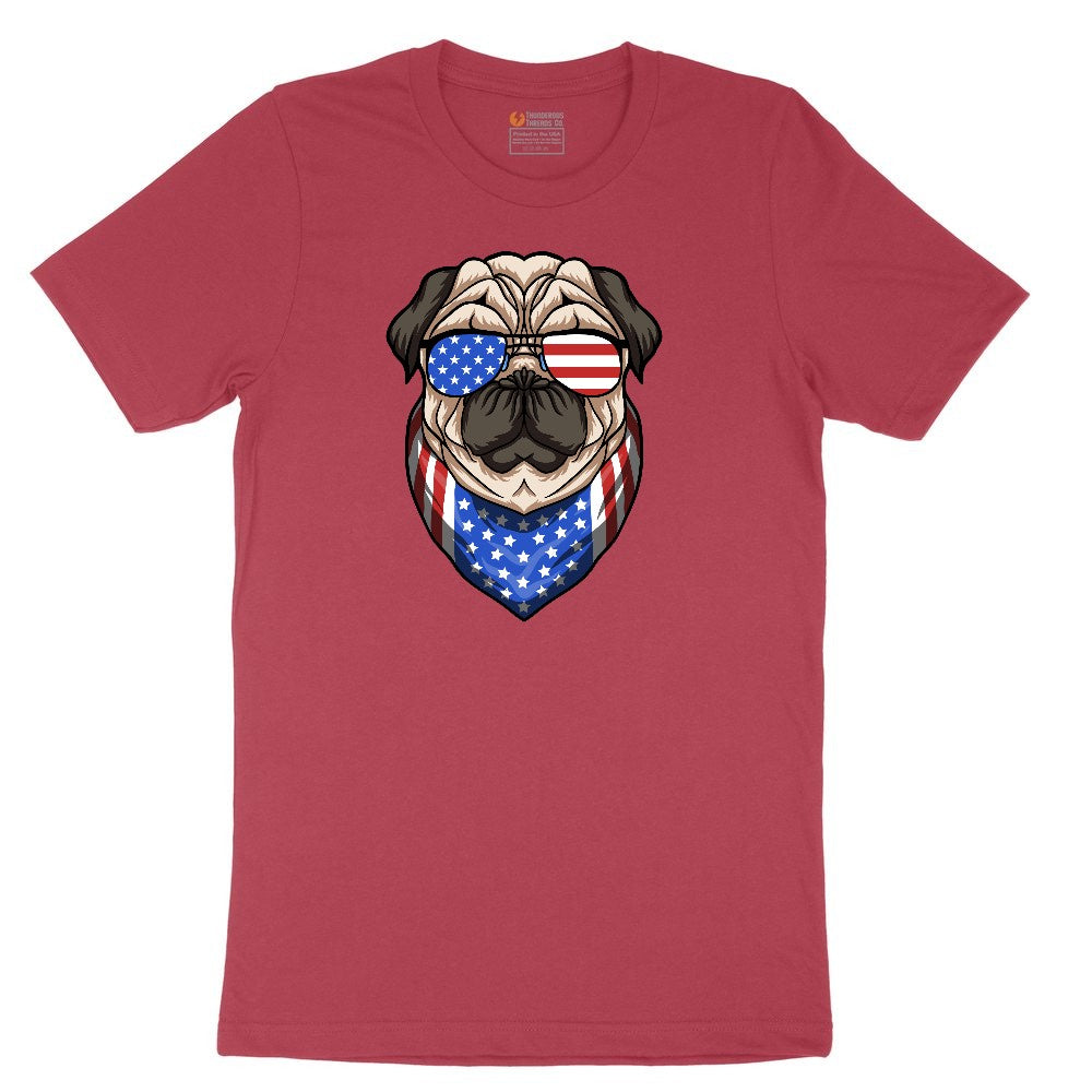 American Pug Ladies Short Sleeve Tee - Vintage Red