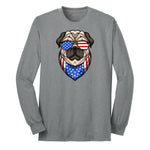 American Pug Long Sleeve Tee - Athletic Grey