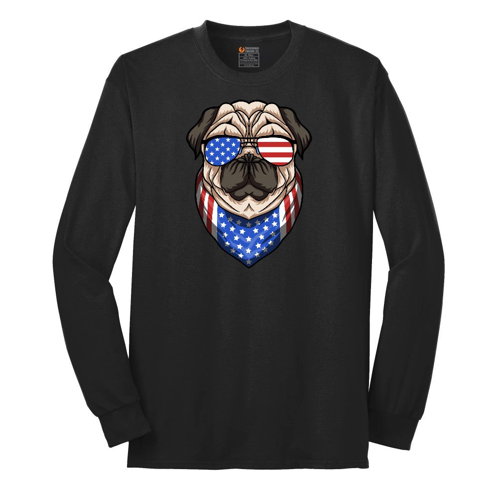 American Pug Long Sleeve Tee - Jet Black