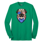 American Pug Long Sleeve Tee - Kelly Green