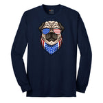 American Pug Long Sleeve Tee - Navy