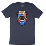 American Pug Short Sleeve Tee - Heather Navy