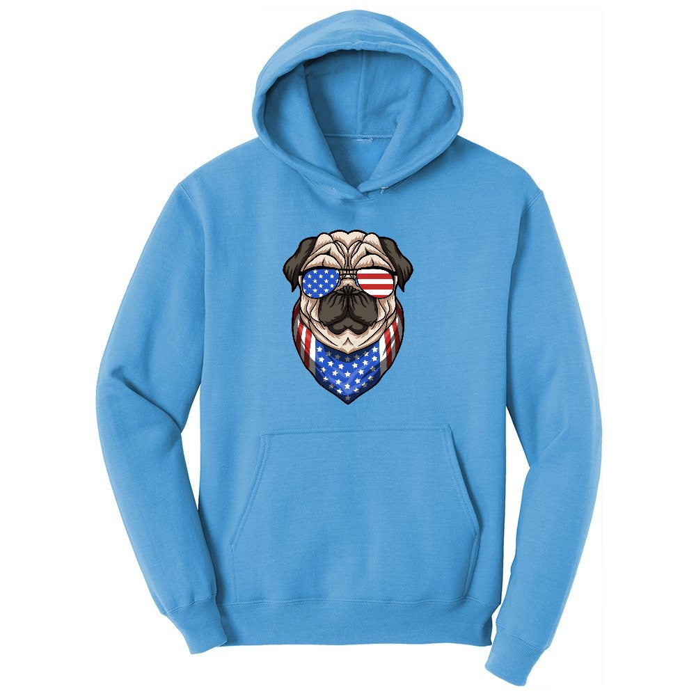 American Pug Youth Hoodie - Aquatic Blue