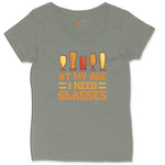 At My Age I Need Glasses Ladies Curvy Tee - Bamboo Blackout