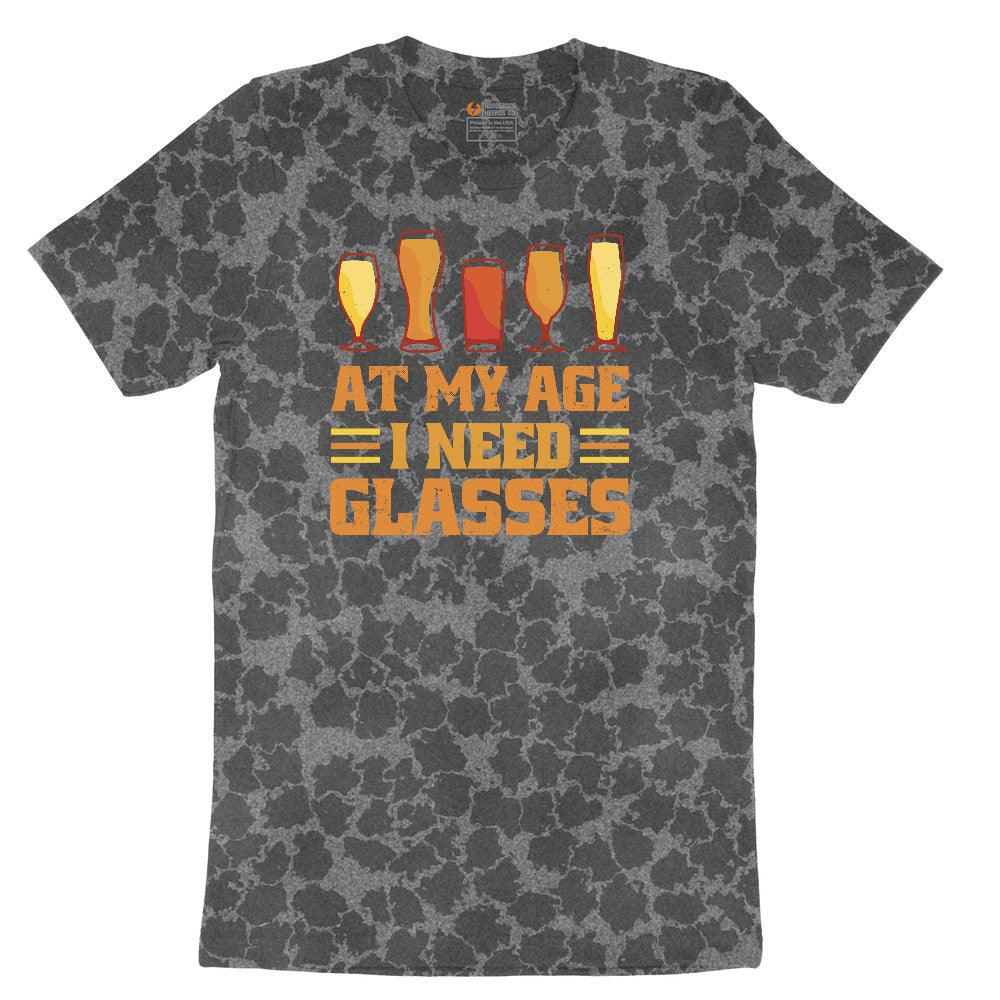 At My Age I Need Glasses Ladies Short Sleeve Tee - Black Leopard