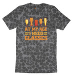 At My Age I Need Glasses Ladies Short Sleeve Tee - Black Leopard