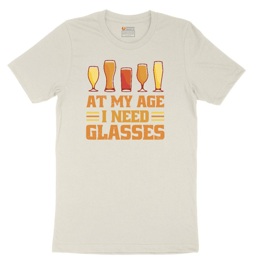 At My Age I Need Glasses Ladies Short Sleeve Tee - Natural Heather