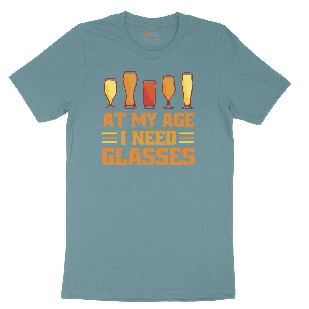 At My Age I Need Glasses Ladies Short Sleeve Tee - Surf Blackout