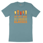 At My Age I Need Glasses Ladies Short Sleeve Tee - Surf Blackout