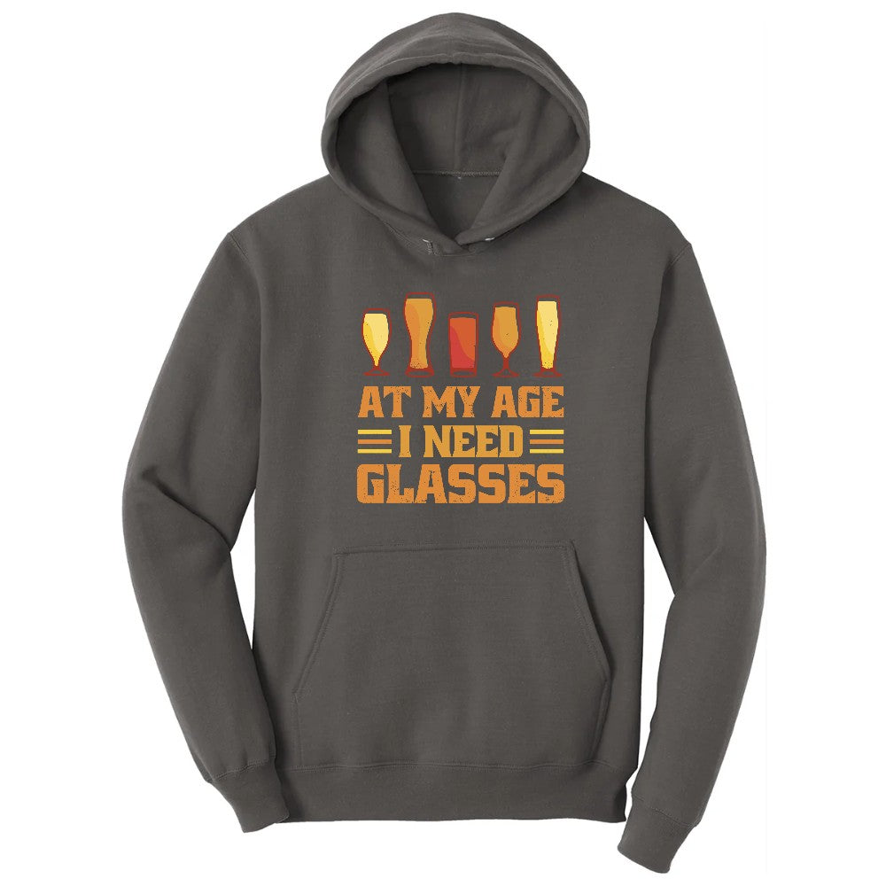 At My Age I Need Glasses Hoodie - Charcoal