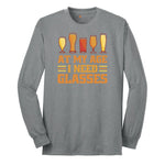 At My Age I Need Glasses Long Sleeve Tee - Athletic Grey