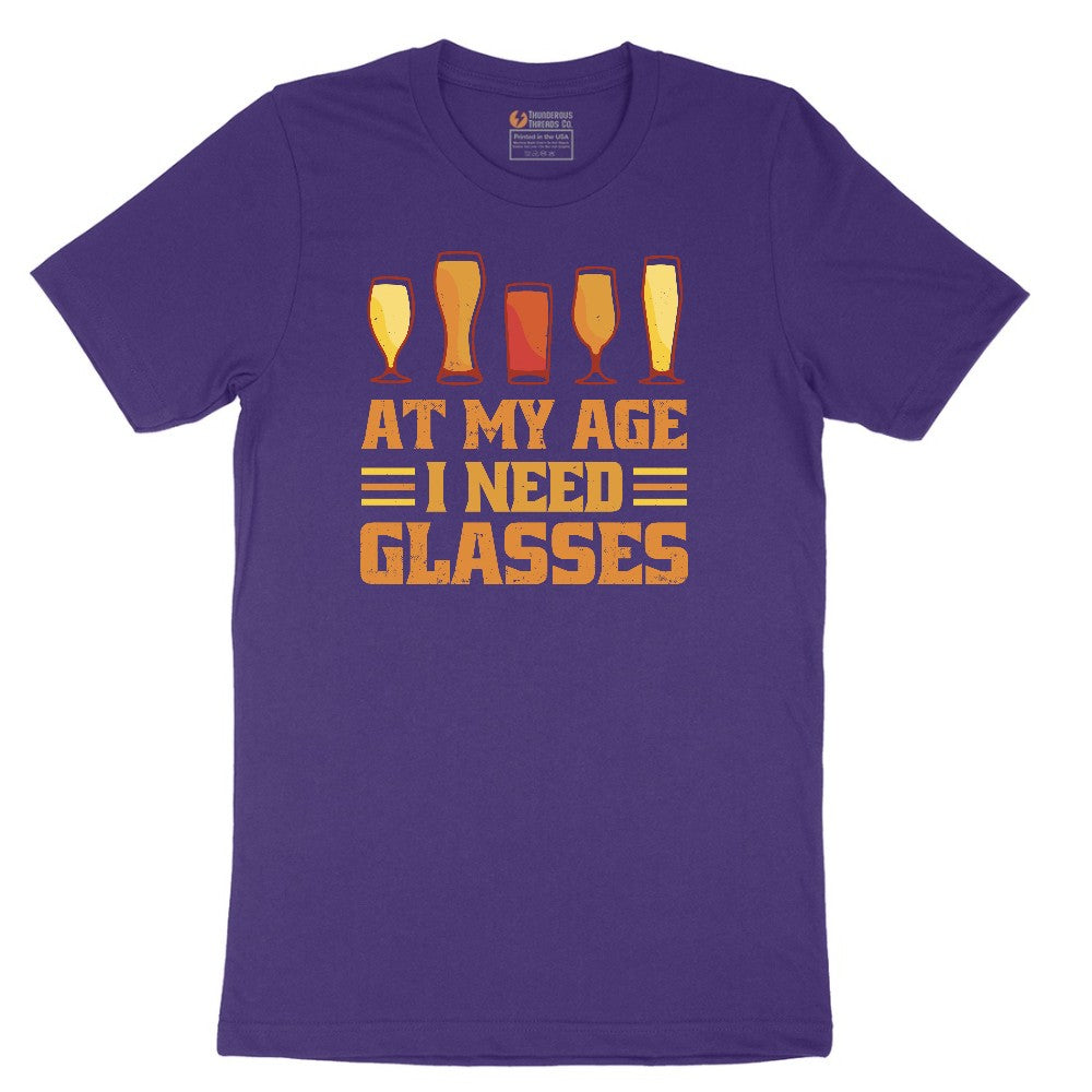 At My Age I Need Glasses Short Sleeve Tee - Team Purple
