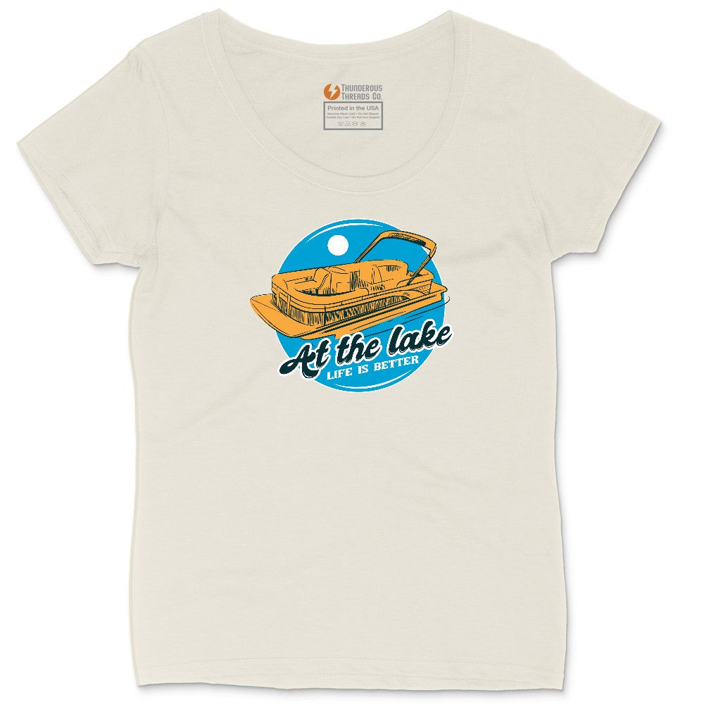 At the Lake Life is Better Ladies Curvy Tee - Natural Heather