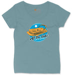 At the Lake Life is Better Ladies Curvy Tee - Surf Blackout