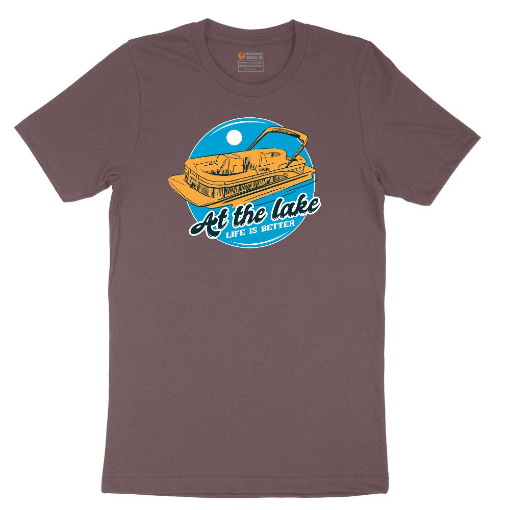 At the Lake Life is Better Ladies Short Sleeve Tee - Sangria Blackout