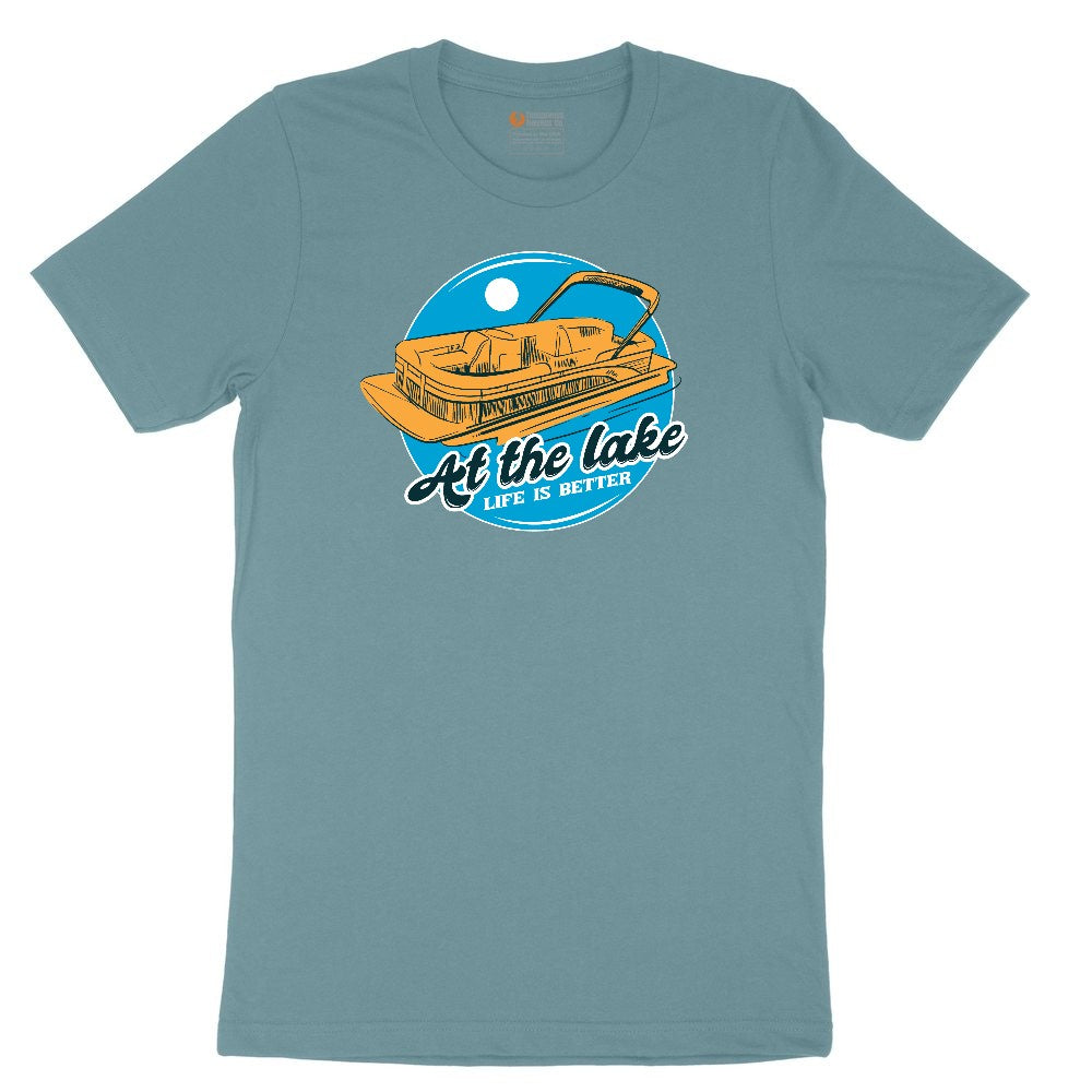At the Lake Life is Better Ladies Short Sleeve Tee - Surf Blackout