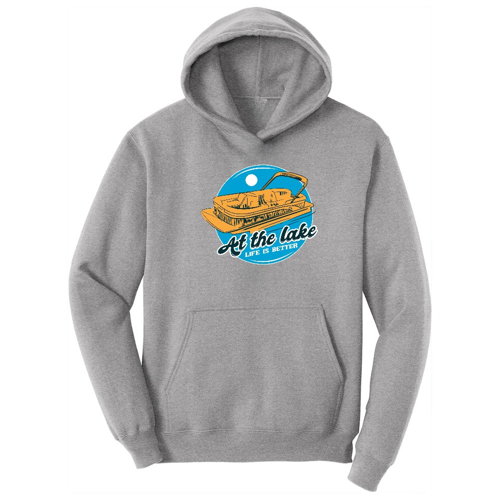 At the Lake Life is Better Hoodie - Athletic Heather