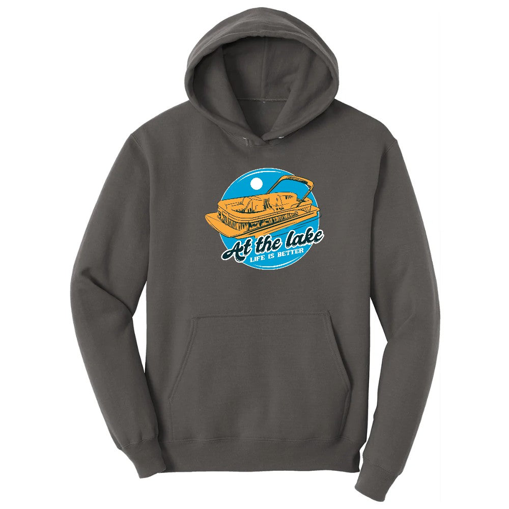 At the Lake Life is Better Hoodie - Charcoal